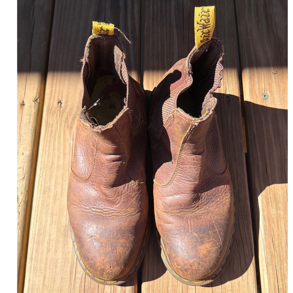 Doc Martens Arbor Steel Toe Safety Boots Brwn Leather Chelsea Work Punk Grunge 6